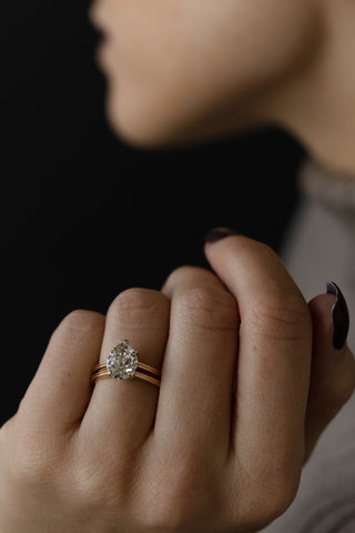 2 CT Round Three Stones Lab Grown Diamond Engagement Ring