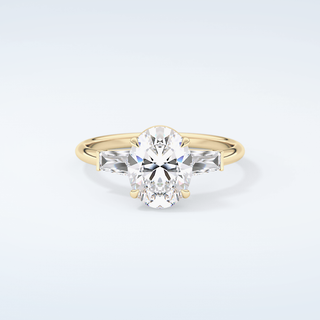 2.0 CT Oval Cut Three Stone Moissanite Engagement Ring 1