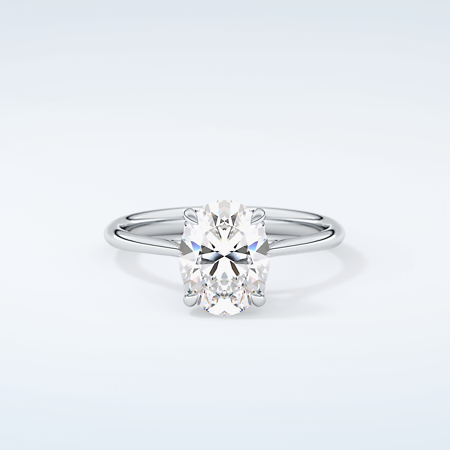 1.5 CT Oval Cut Solitaire Style Moissanite Engagement Ring