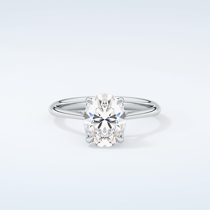 1.5 CT Oval Cut Solitaire Style Moissanite Engagement Ring