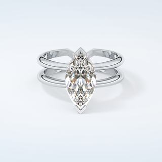 2.0 CT Marquise Cut Double Shank Style Moissanite Engagement Ring 13