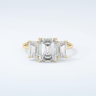 2.0 CT Emerald Cut Three Stone Moissanite Engagement Ring 1