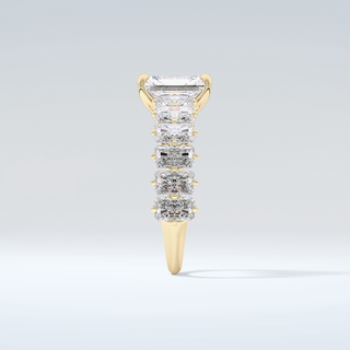 2.0 CT Radiant Cut Pave Moissanite Engagement Ring 5