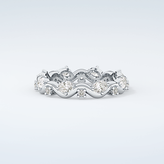 0.56 TCW Round & Oval Shaped Moissanite Wedding Band 16