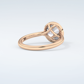 1.0 CT Round Cut Bezel Style Moissanite Engagement Ring 9