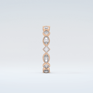 0.72 TCW Oval & Princess Shaped Moissanite Wedding Band 11