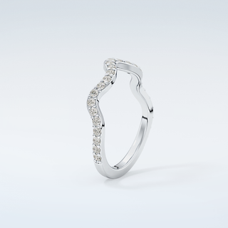 0.58 TCW Round Shaped Moissanite Wedding Band 18