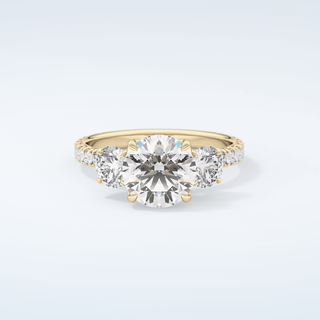 1.5 CT Round Cut Three Stone Moissanite Engagement Ring 1