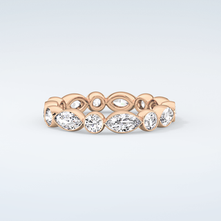 0.98 TCW Round & Marquise Shaped Moissanite Wedding Band 10