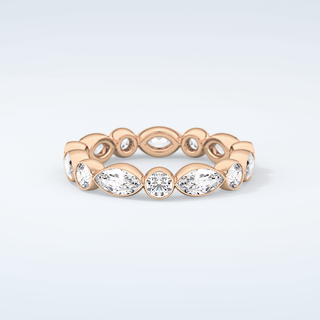 0.98 TCW Round & Marquise Shaped Moissanite Wedding Band 7