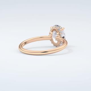 2.0 CT Oval Cut Hidden Halo Moissanite Engagement Ring 9