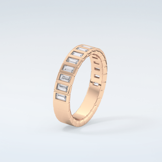 0.44 TCW Baguette Shaped Moissanite Wedding Band 12