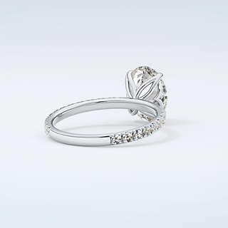 1.5 CT Oval Cut Pave Moissanite Engagement Ring 15