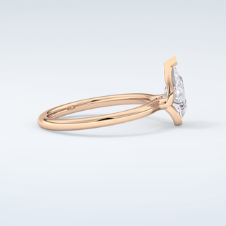 2.0 CT Pear Cut Half Bezel Moissanite Engagement Ring 10