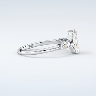 2.0 CT Emerald Cut Three Stone Moissanite Engagement Ring 16