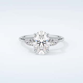 2.0 CT Oval Cut Three Stone Moissanite Engagement Ring 13