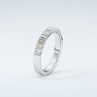 1.08 TCW Baguette Shaped Moissanite Wedding Band 18
