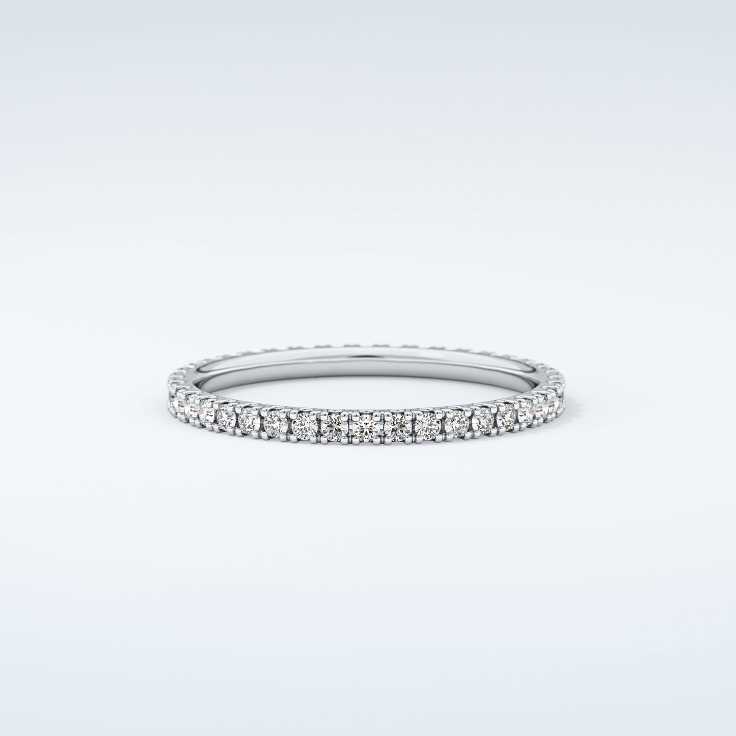 0.36 TCW Round Shaped Moissanite Wedding Band