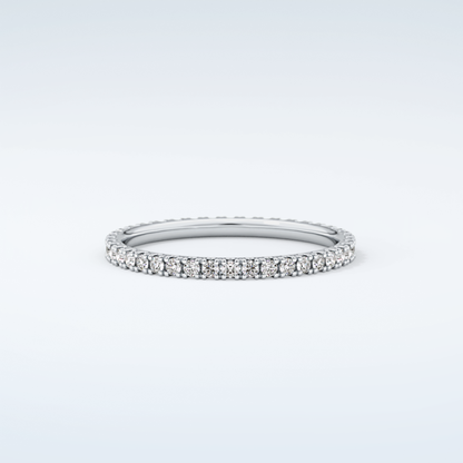 0.36 TCW Round Shaped Moissanite Wedding Band