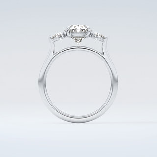 2.0 CT Oval Cut Three Stone Moissanite Engagement Ring 14