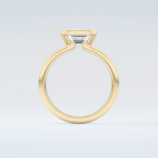 2.0 CT Emerald Cut Half Bezel Moissanite Engagement Ring 2
