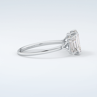 2.0 CT Emerald Cut Three Stone Moissanite Engagement Ring 16