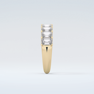 1.8 TCW Emerald Shaped Moissanite Wedding Band 5