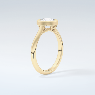 1.5 CT Cushion Cut Bezel Style Moissanite Engagement Ring 6