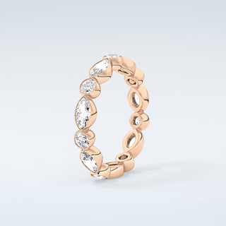 0.98 TCW Round & Marquise Shaped Moissanite Wedding Band 12