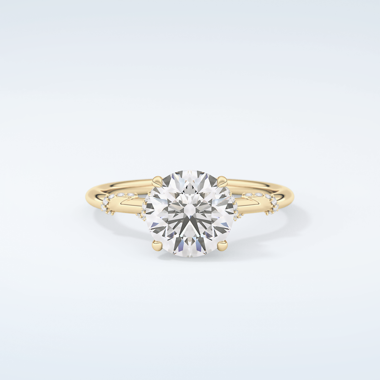 2.0 CT  Round Cut Hidden Multiple Stone Moissanite Engagement Ring