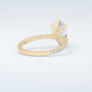 2.0 CT Oval Cut Pave Moissanite Engagement Ring 3