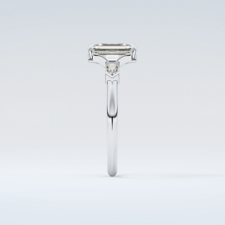 2.0 CT Emerald Cut Three Stone Moissanite Engagement Ring 17