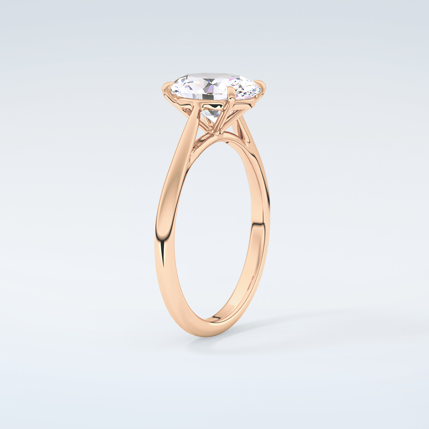 2.0 CT Oval Cut Solitaire Moissanite Engagement Ring