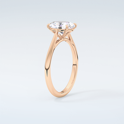 2.0 CT Oval Cut Solitaire Moissanite Engagement Ring