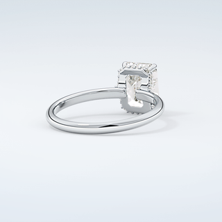 2.0 CT Emerald Cut Hidden Halo Moissanite Engagement Ring 15