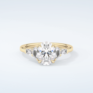 2.0 CT Oval Cut Cluster Style Moissanite Engagement Ring 1