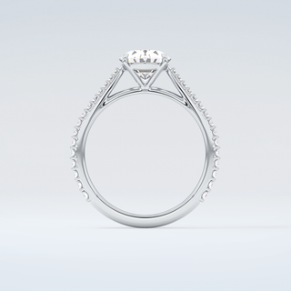 2.0 CT Oval Cut Pave Moissanite Engagement Ring 14