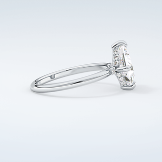 2.0 CT  Princess Cut Hidden Halo Moissanite Engagement Ring 16