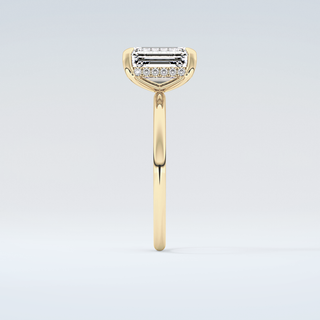 2.0 CT Emerald Cut Hidden Halo Moissanite Engagement Ring 5