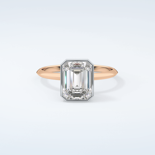 2.0 CT Emerald Cut Bezel Solitaire Moissanite Engagement Ring 7