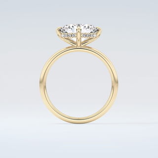 2.0 CT East West Oval Cut Hidden Halo Moissanite Engagement Ring 2