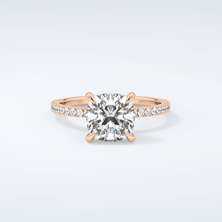 2.0 CT Cushion Cut Pave Moissanite Engagement Ring 7