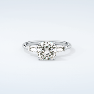 2.0 CT Cushion Cut Three Stone Moissanite Engagement Ring 13