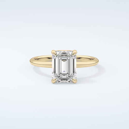 2.0 CT Emerald Cut Solitaire Moissanite Engagement Ring