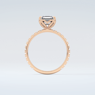 1.5 CT Asscher Cut Pave Moissanite Engagement Ring 8