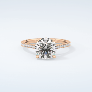 2.0 CT Round Cut Pave Hidden Halo Moissanite Engagement Ring 7