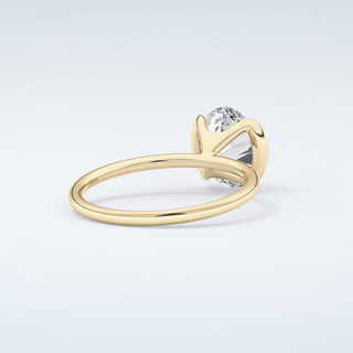 2.0 CT Oval Cut Half Bezel Solitaire Moissanite Engagement Ring 3