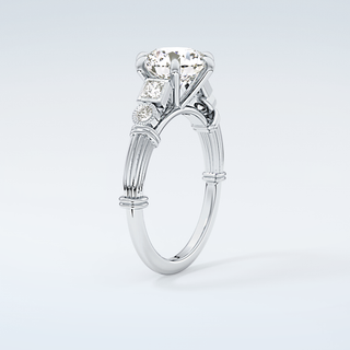 2.0 CT Round Cut Cluster Style Moissanite Engagement Ring 18