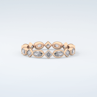 0.72 TCW Oval & Princess Shaped Moissanite Wedding Band 9