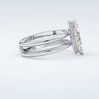 2.0 CT Marquise Cut Double Shank Style Moissanite Engagement Ring 16